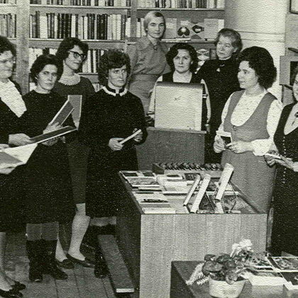 Grāmatnīcas “Auseklis” iekštelpas Brīvības ielā 2. 20. gs. 80. gadi